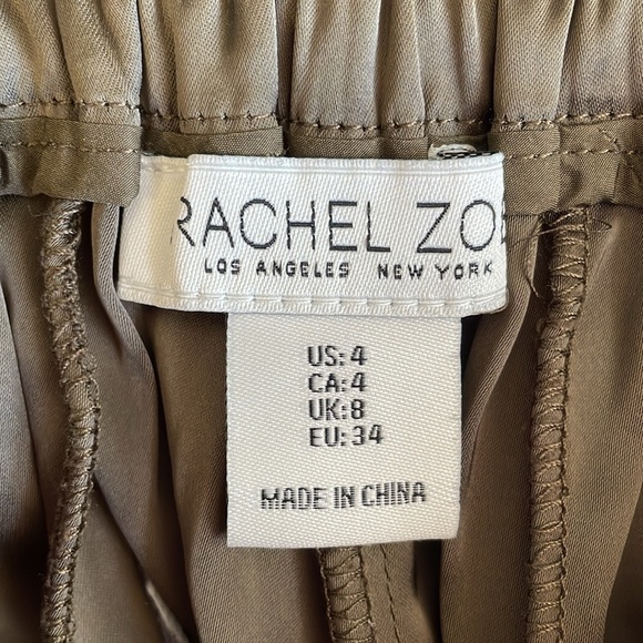 Rachel Zoe Brown Satin Pull On Pants - Picture 4 of 5